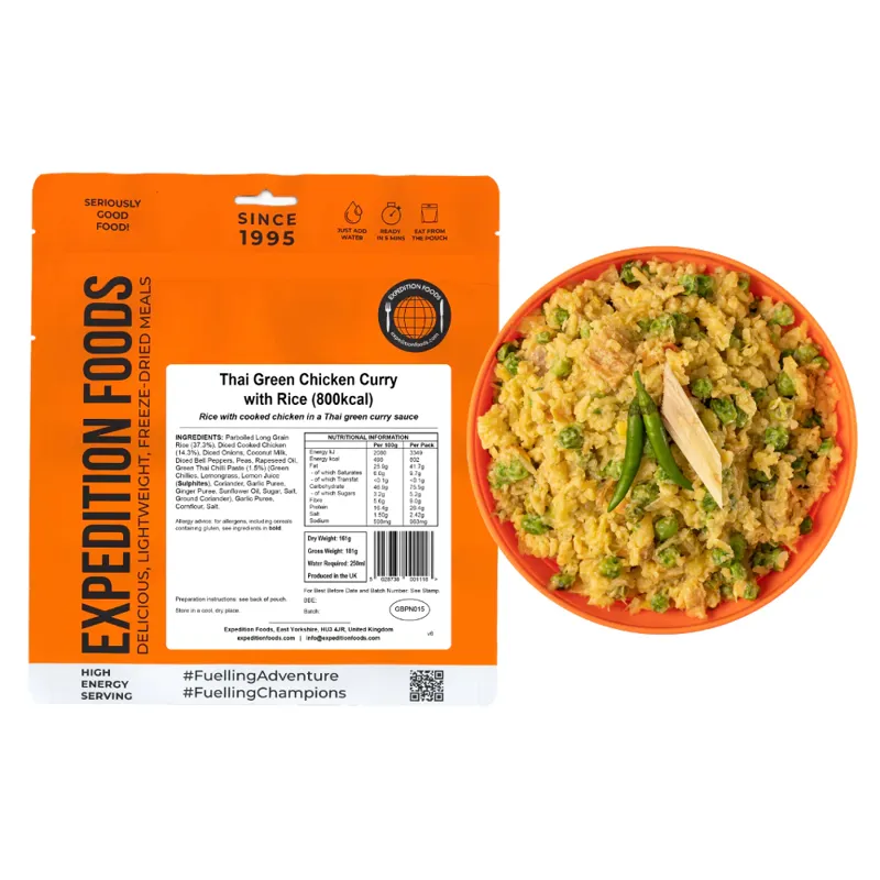 Expedition Foods Thai Green Chicken Curry With Rice - 800KCAL-1
