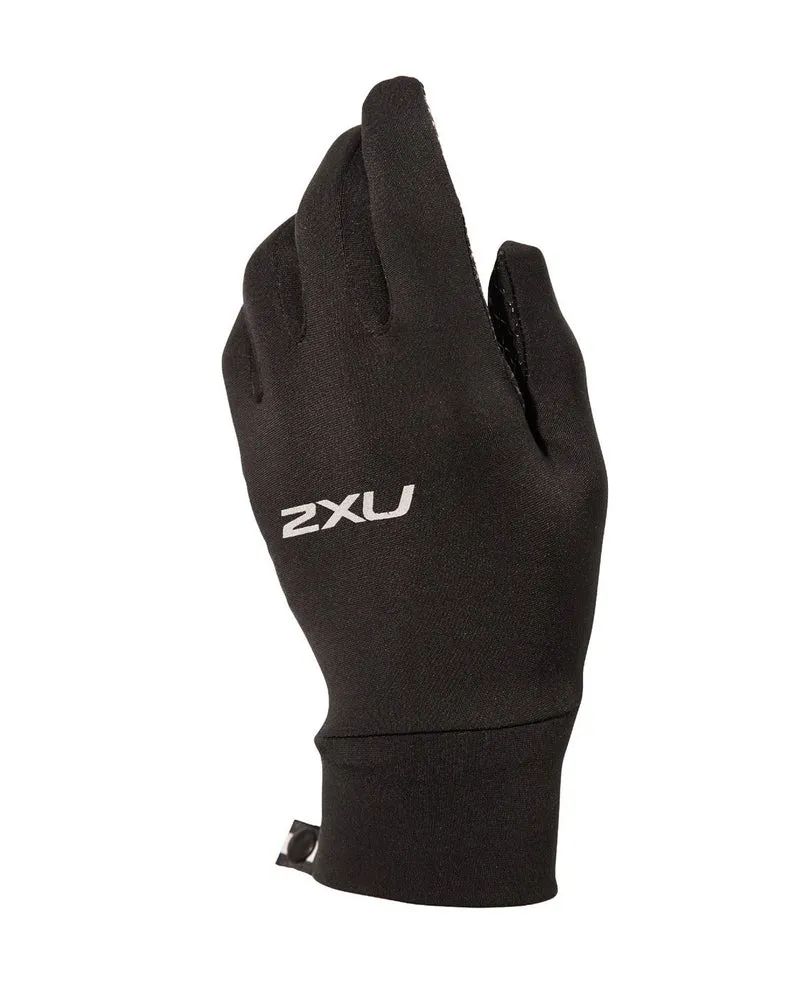 2XU Run Glove in Black/Silver