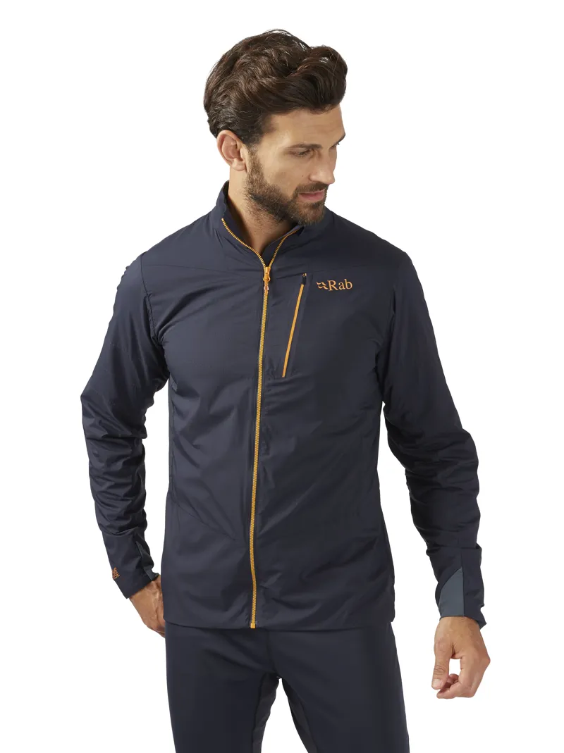 Rab Vapour-Rise Ridgeline Men's Softshell Running Jacket in Ebony-2