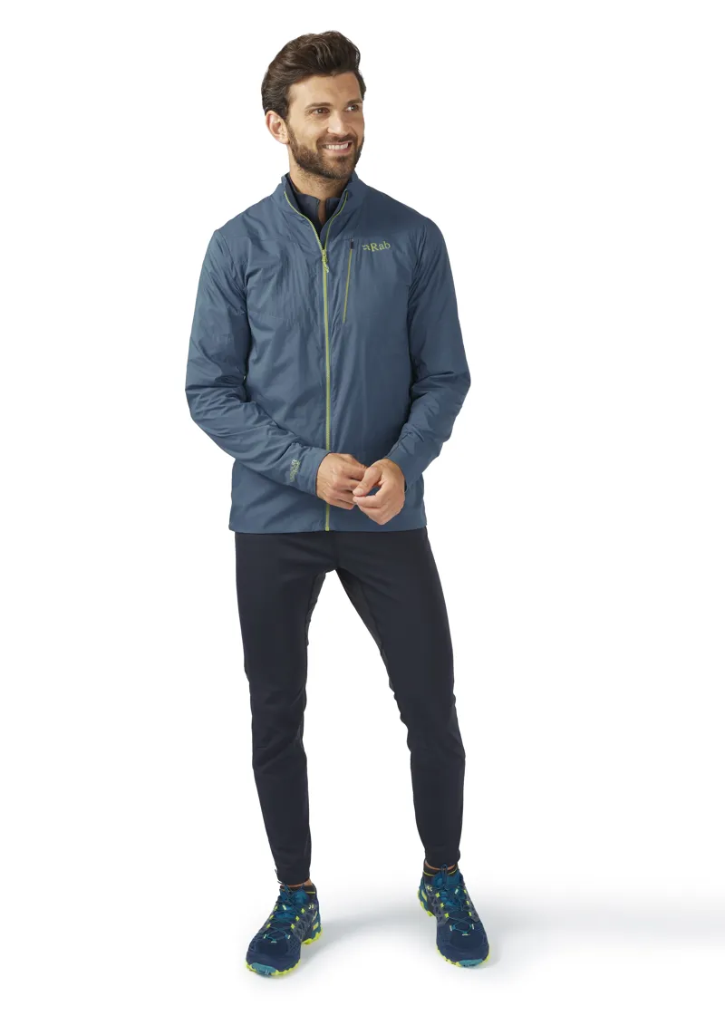 Rab Vapour-Rise Ridgeline Men's Softshell Running Jacket in Orion Blue-11
