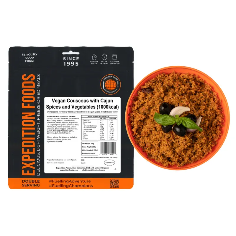 Expedition Foods Vegan Couscous with Cajun Spices and Vegetables - 1000KCAL-1