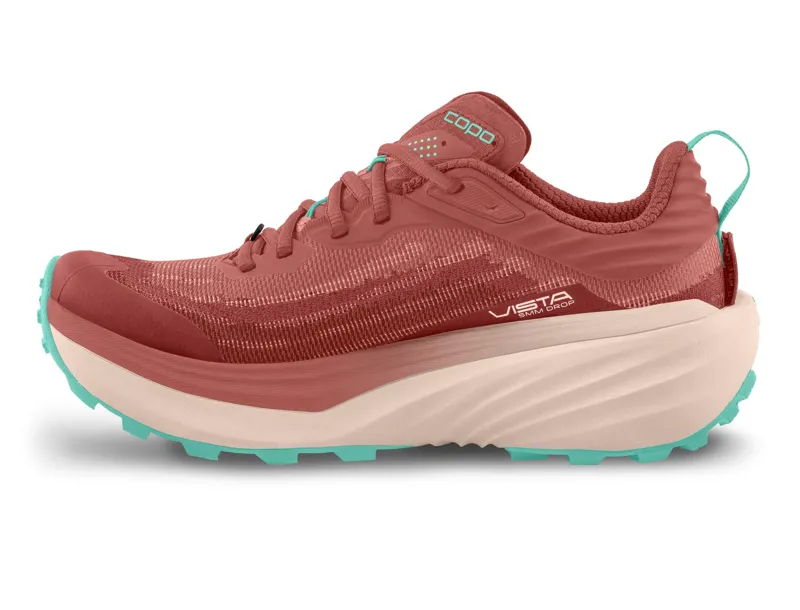 Topo Athletic Vista Women's Trail Running Shoe in Rose/Mint-3