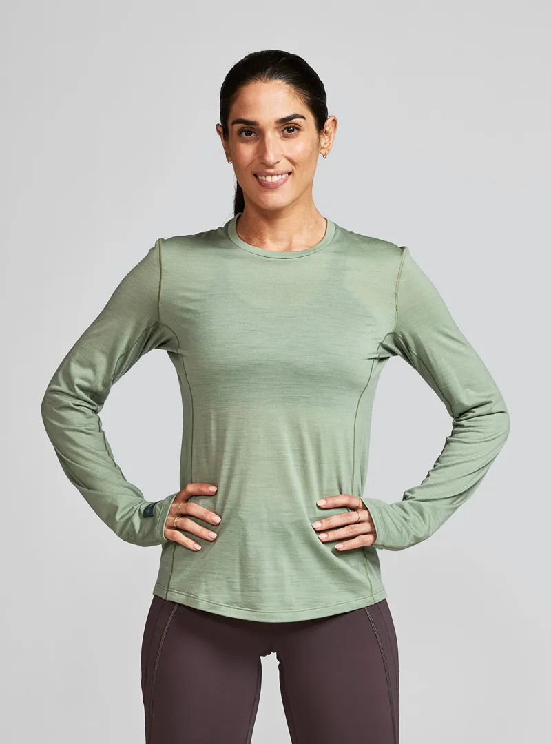 Janji Repeat Merino Long Sleeve Women's Base-Layer in Sage-2