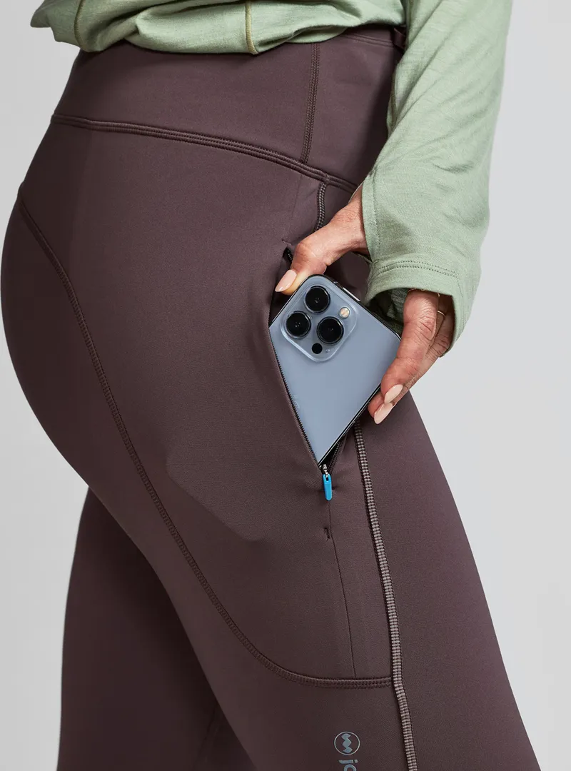 Janji Aurora Fleece Women's Running Tight in Loam-3