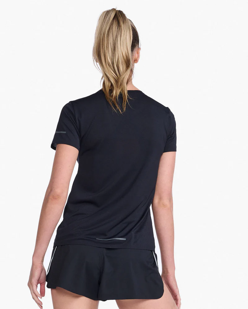 2XU Light Speed Tech Tee Women's Running T-Shirt in Black/Black Reflective-1
