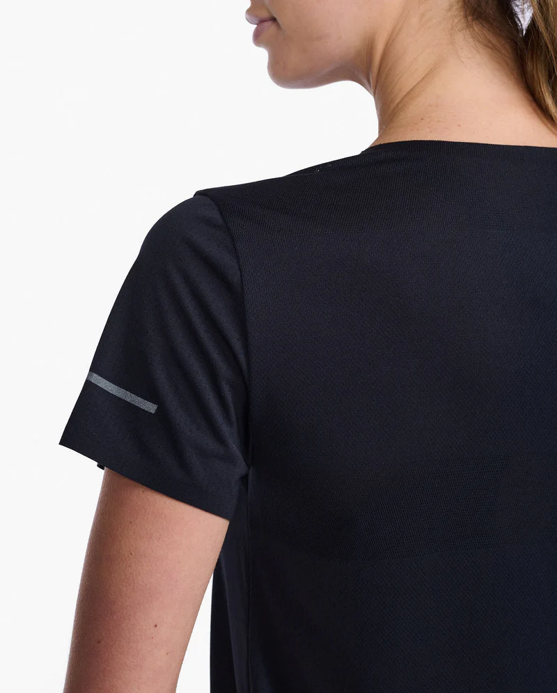 2XU Light Speed Tech Tee Women's Running T-Shirt in Black/Black Reflective-5