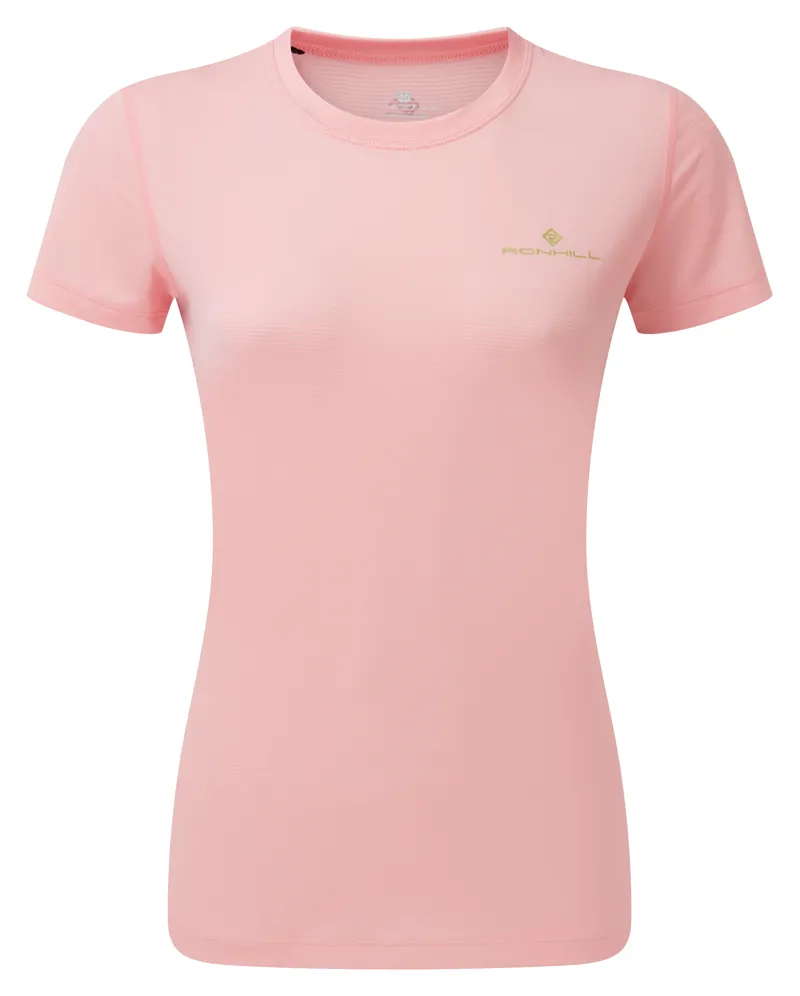 Ronhill Women's Tech S/S Tee in Bubblegum/Moss