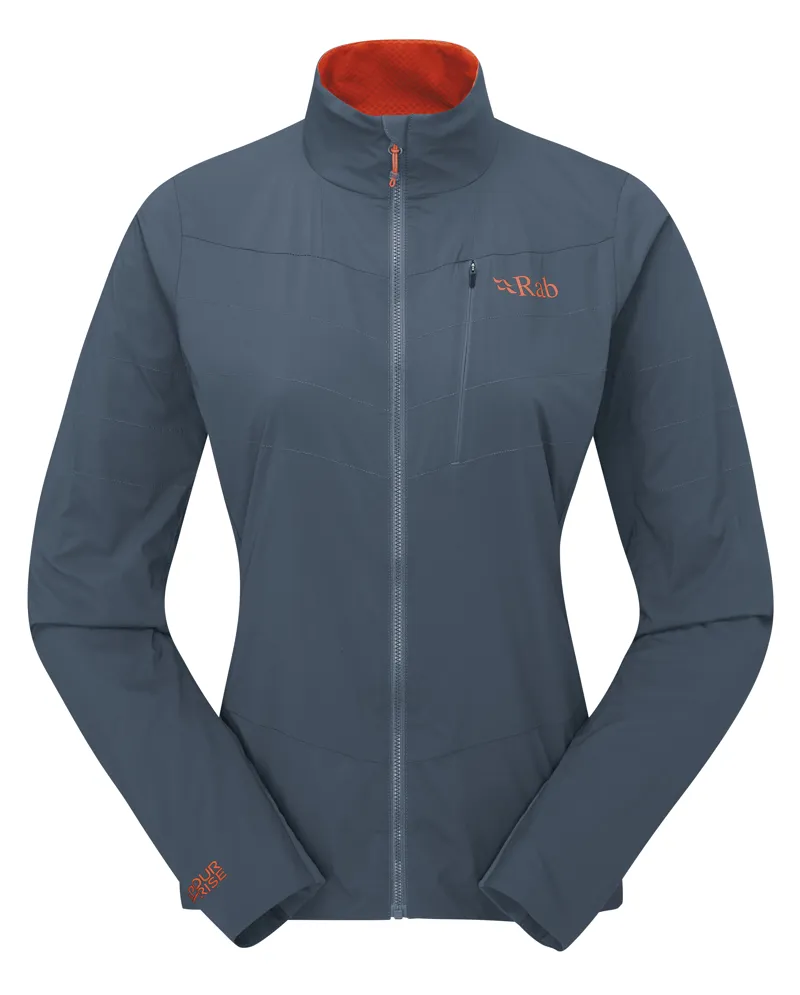 Rab Vapour-Rise Ridgeline Women's Softshell Running Jacket in Orion Blue