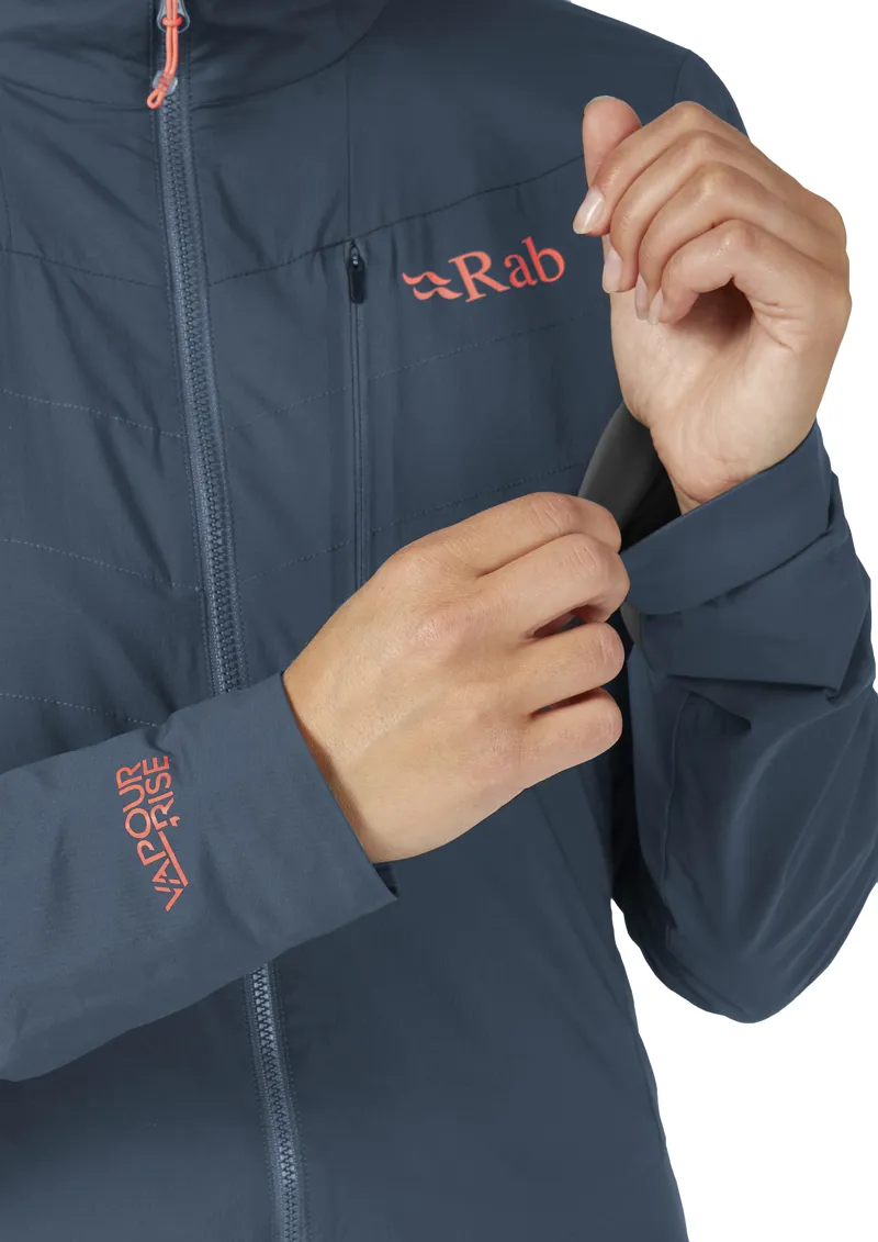 Rab Vapour-Rise Ridgeline Women's Softshell Running Jacket in Orion Blue-3