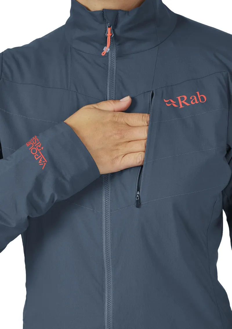 Rab Vapour-Rise Ridgeline Women's Softshell Running Jacket in Orion Blue-4