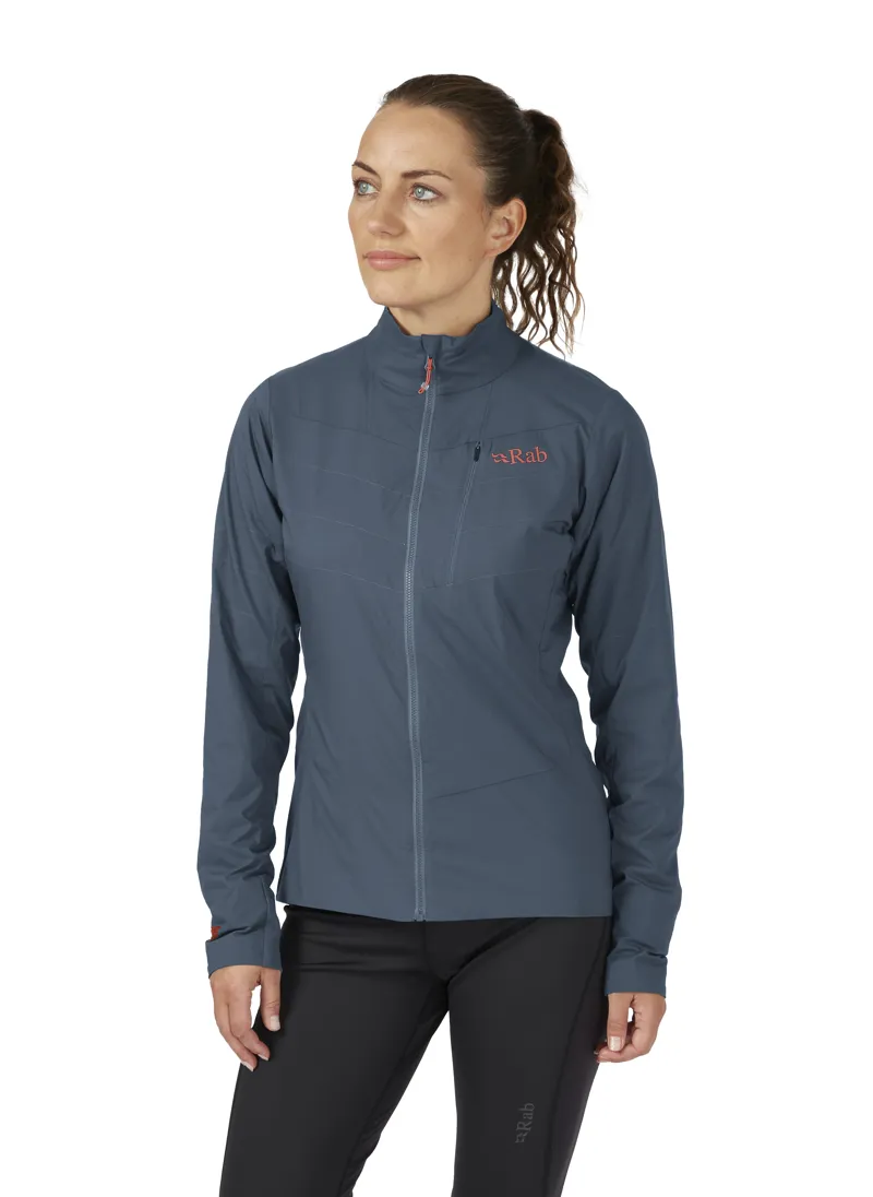 Rab Vapour-Rise Ridgeline Women's Softshell Running Jacket in Orion Blue-1