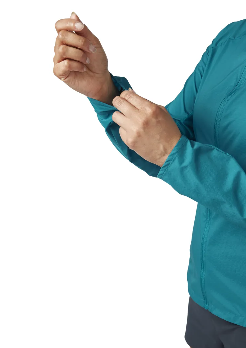 Rab Windveil Jacket Women's Running Windshirt in Ultramarine-9