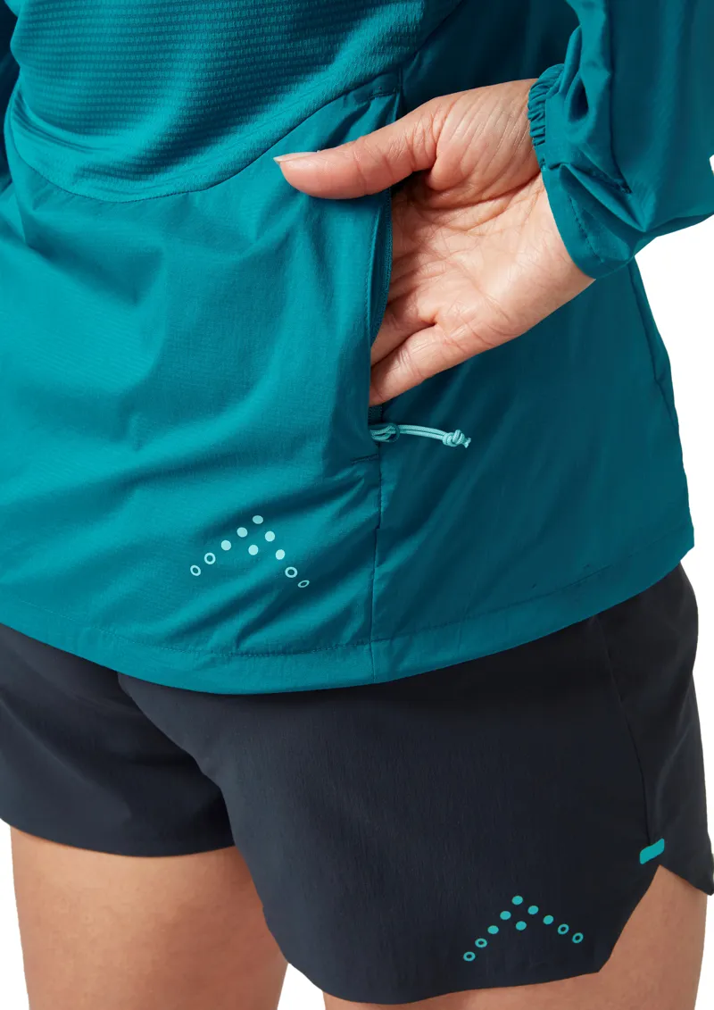 Rab Windveil Jacket Women's Running Windshirt in Ultramarine-7