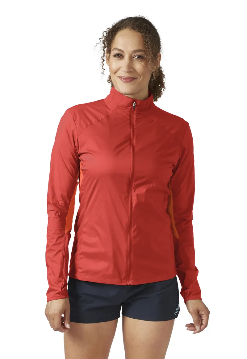Rab Windveil Jacket Women's Running Windshirt in Tuscan Red/Red Grapefruit-1