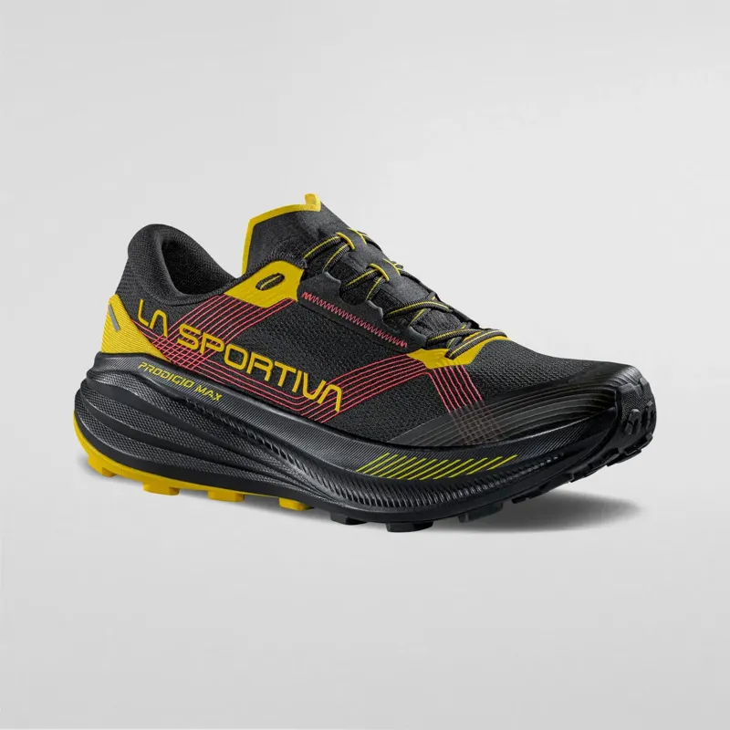 La Sportiva Prodigio MAX Men's Trail Running Shoe in Black/Yellow-2