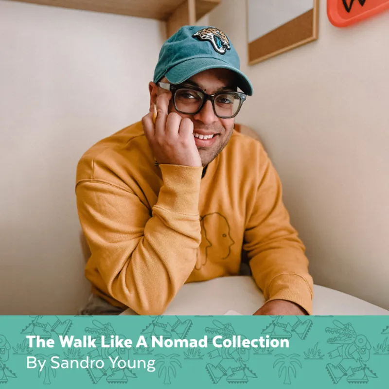 Injinji Artist Designed Trail MW Men's Crew Running Sock in Subtropical-3