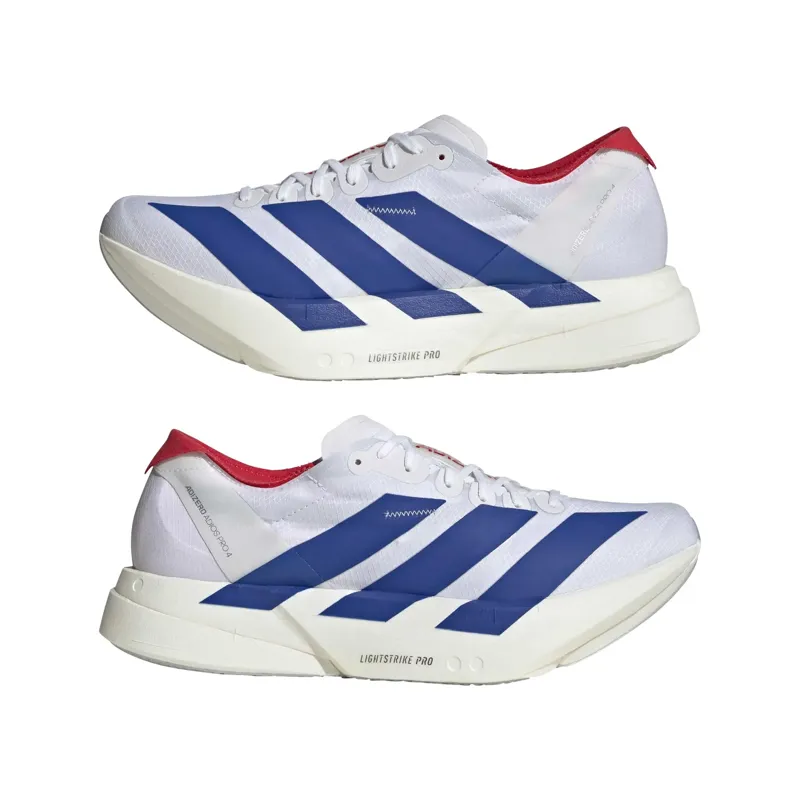 adidas Adizero Adios Pro 4 Men's Road Running Shoe in Footwear White/Team Royal Blue-2