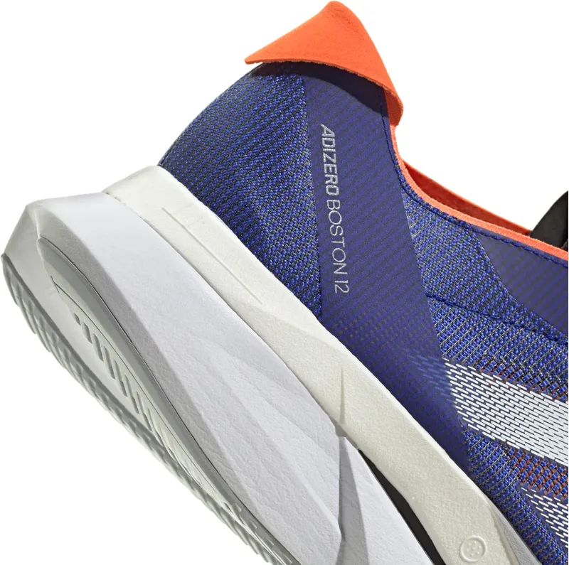 adidas Adizero Boston 12 Men's Road Running Shoe in  Lucid Blue/Cloud White/Impact Orange-6