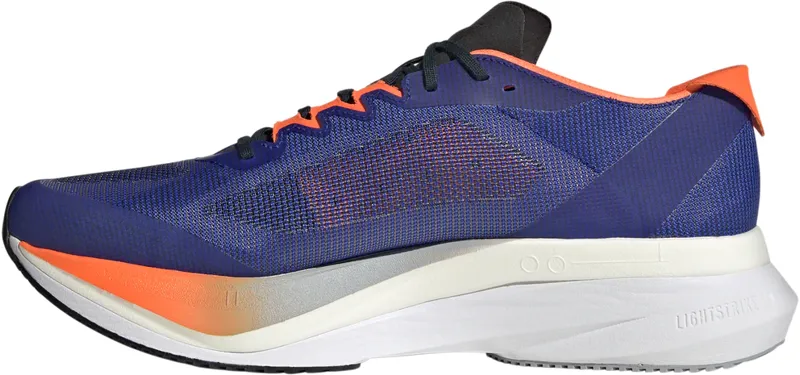 adidas Adizero Boston 12 Men's Road Running Shoe in  Lucid Blue/Cloud White/Impact Orange-2