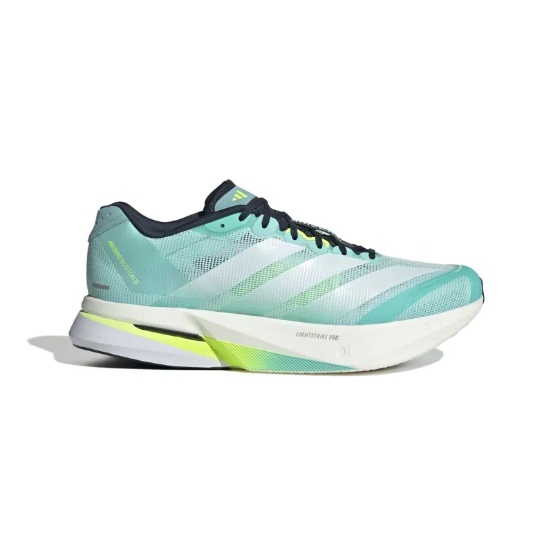 Adidas Adizero Boston 13 Men's Road Running Shoes in Flash Aqua/Cloud White/Lucid Lemon
