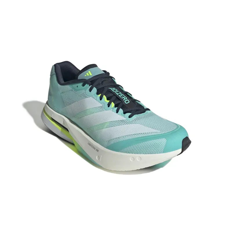 Adidas Adizero Boston 13 Men's Road Running Shoes in Flash Aqua/Cloud White/Lucid Lemon-4