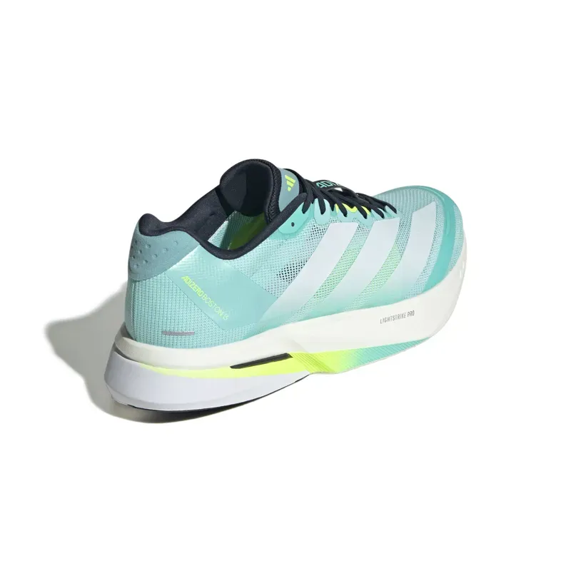 Adidas Adizero Boston 13 Men's Road Running Shoes in Flash Aqua/Cloud White/Lucid Lemon-5