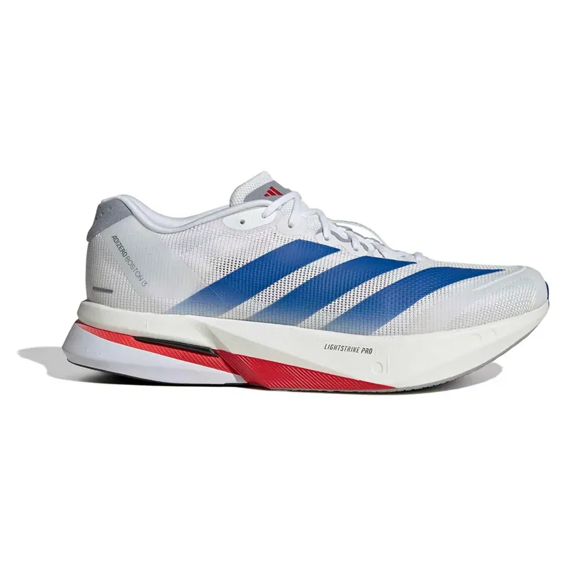 Adidas Adizero Boston 13 Men's Road Running Shoe in Footwear White/Team Royal Blue