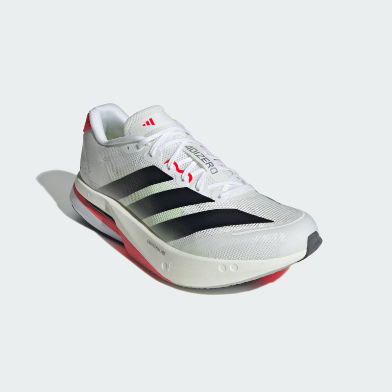Adidas Adizero Boston 13 Shoes in Cloud White/Core Black/Lucid Red-4