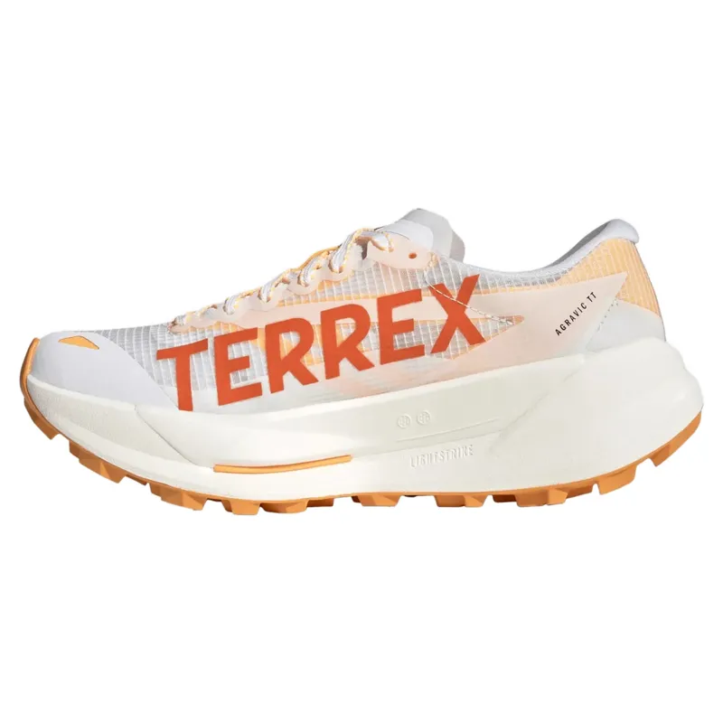 adidas Terrex Agravic TT Women's Trail Running Shoe in White/Impact Orange/Ref Silver-3