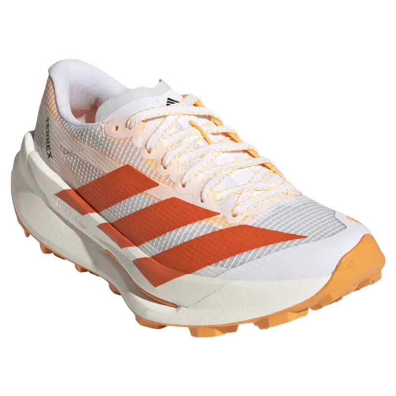 adidas Terrex Agravic TT Women's Trail Running Shoe in White/Impact Orange/Ref Silver-4