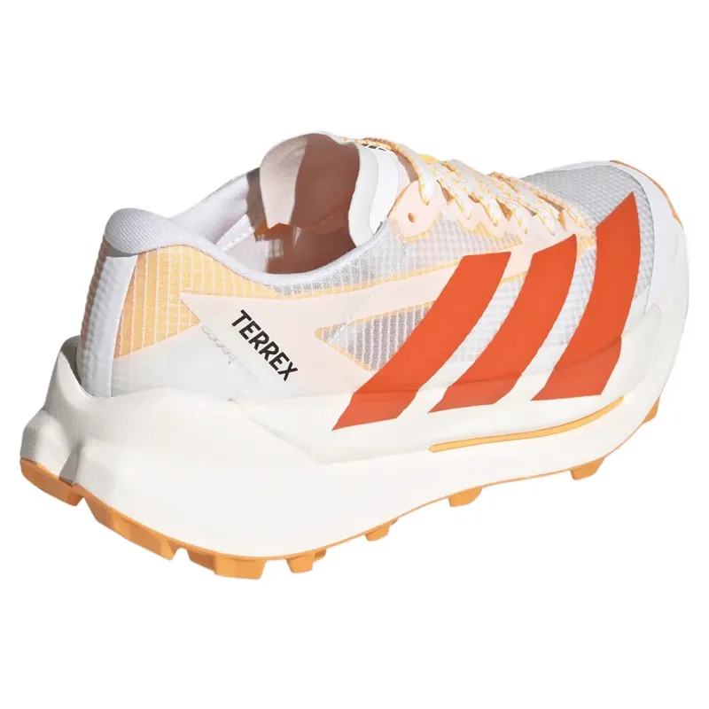 adidas Terrex Agravic TT Women's Trail Running Shoe in White/Impact Orange/Ref Silver-5