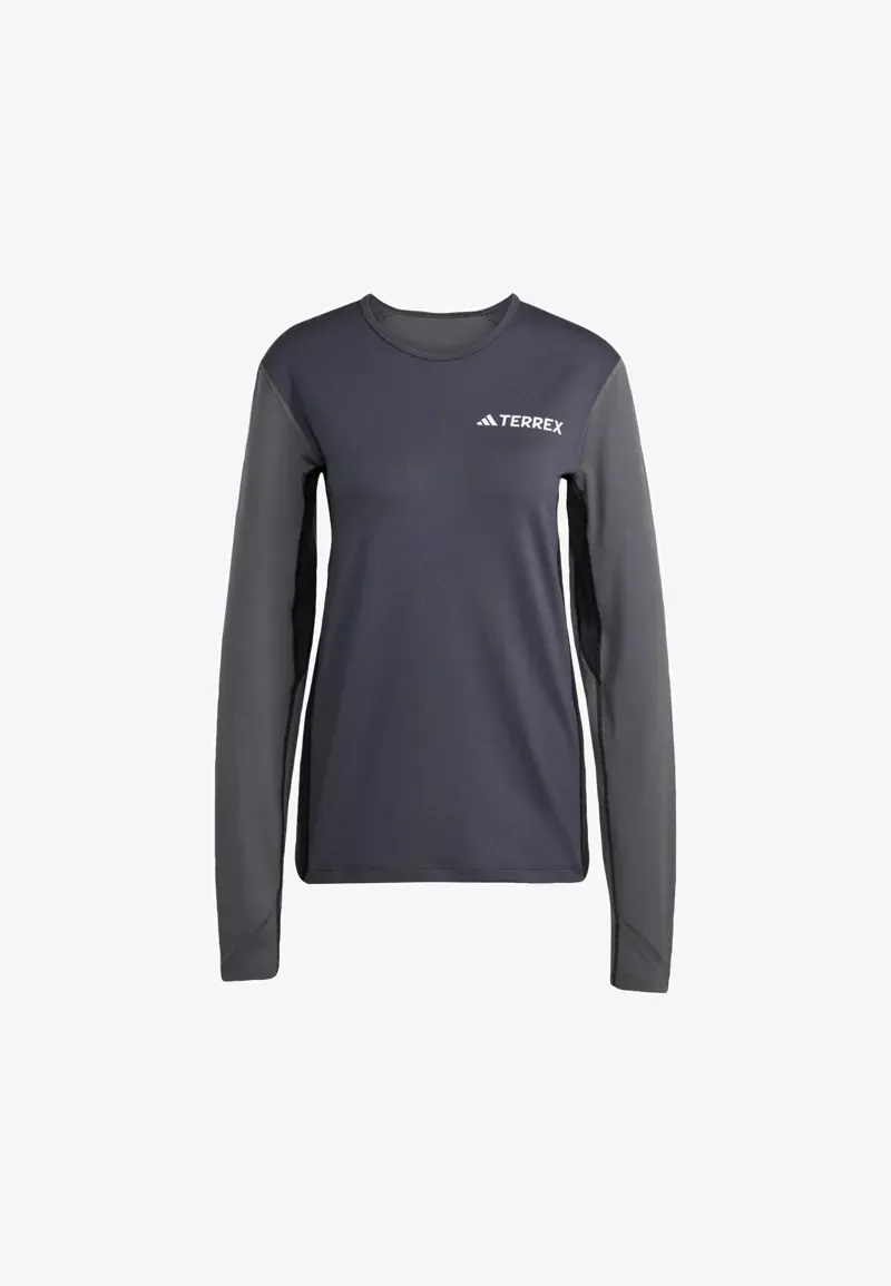 adidas Terrex Multi Synthetic Men's Long Sleeve Base Layer in Carbon/Grey Six