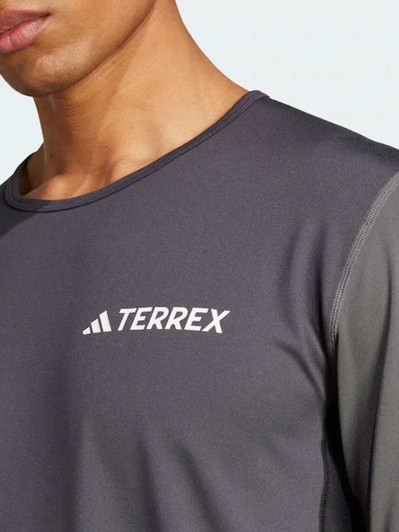 adidas Terrex Multi Synthetic Men's Long Sleeve Base Layer in Carbon/Grey Six-1