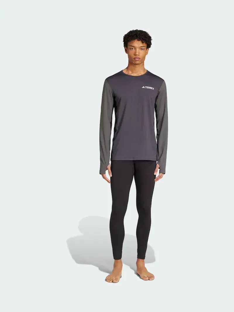 adidas Terrex Multi Synthetic Men's Long Sleeve Base Layer in Carbon/Grey Six-3