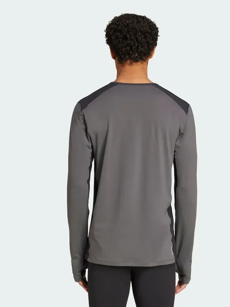 adidas Terrex Multi Synthetic Men's Long Sleeve Base Layer in Carbon/Grey Six-4