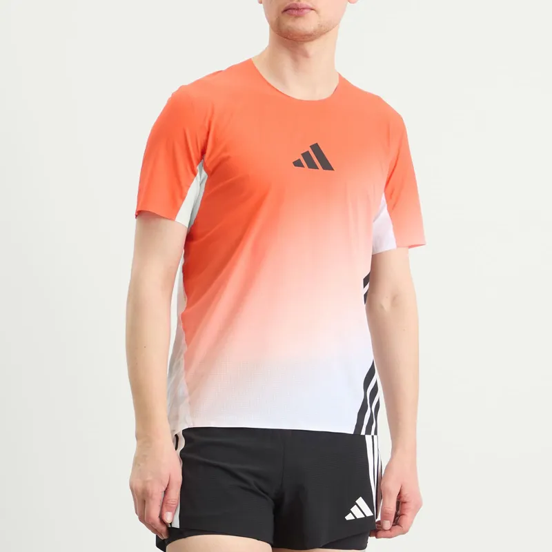 adidas Terrex Xploric Pro Men's Running T-shirt in White/Semi-Impact Orange-1