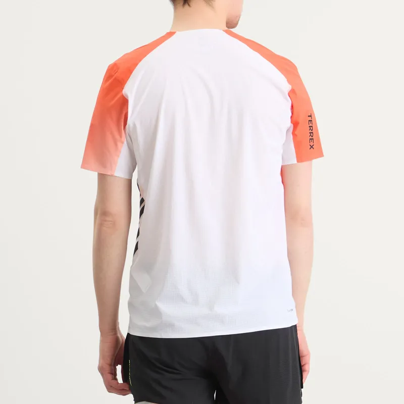 adidas Terrex Xploric Pro Men's Running T-shirt in White/Semi-Impact Orange-2
