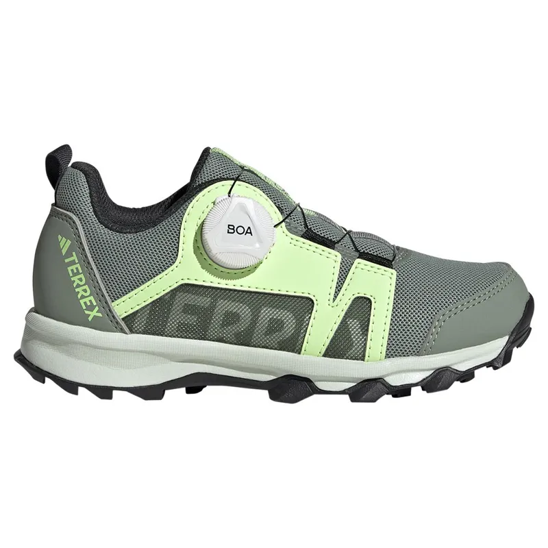 adidas Terrex Agravic Boa Kid's Trail Running/Walking Shoe in Silver Green/Crystal Jade/Green Spark