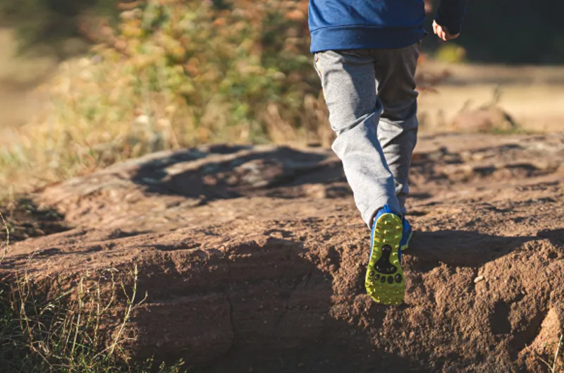 Altra Youth Lone Peak Kid's Running/Everday Shoe in Blue/Lime-4