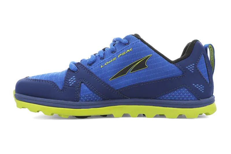 Altra Youth Lone Peak Kid's Running/Everday Shoe in Blue/Lime-3