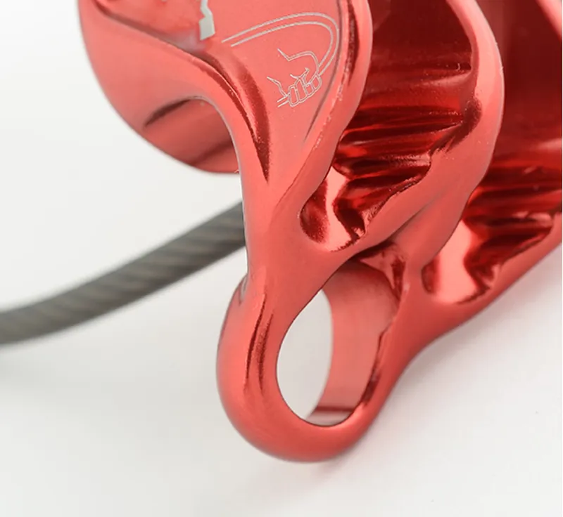 DMM Pivot Belay Device in Red/Titanium-3