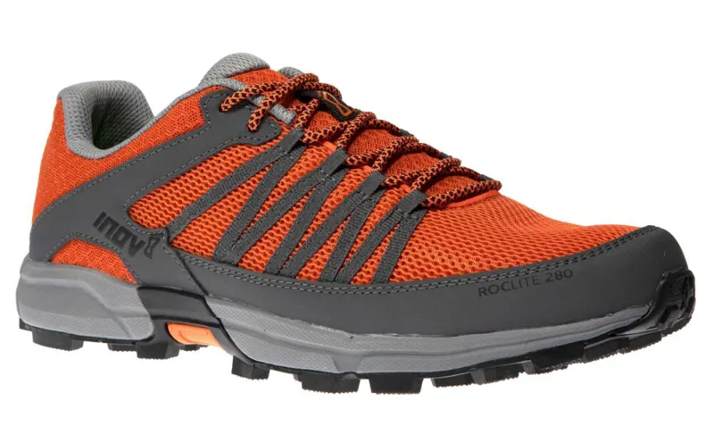 Inov8 Roclite 280 Mens Fastpacking Trail Shoe in Orange/Grey-6