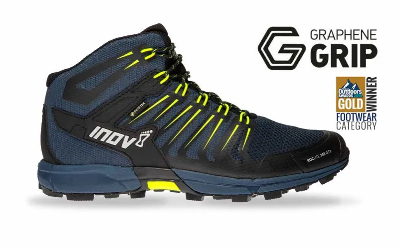 Inov8 Roclite G 345 GTX Men's Fast Hike Boot in Navy/Yellow