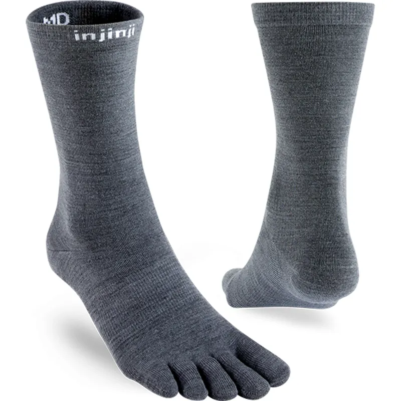 Injinji Liner Crew NuWool Sock in Charcoal-1