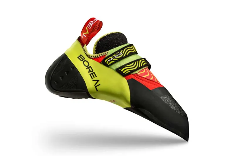 Boreal Synergy Climbing Shoe in Black/Green/Red