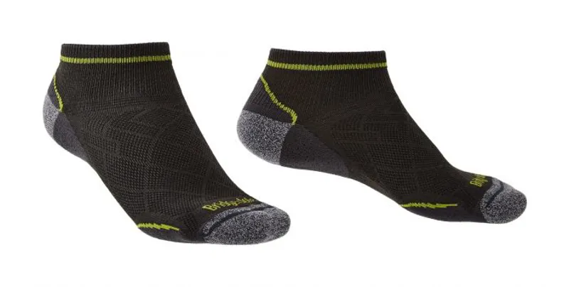 Bridegdale Mens Hike Ultra Light T2 Low Sock in Graphite/Lime