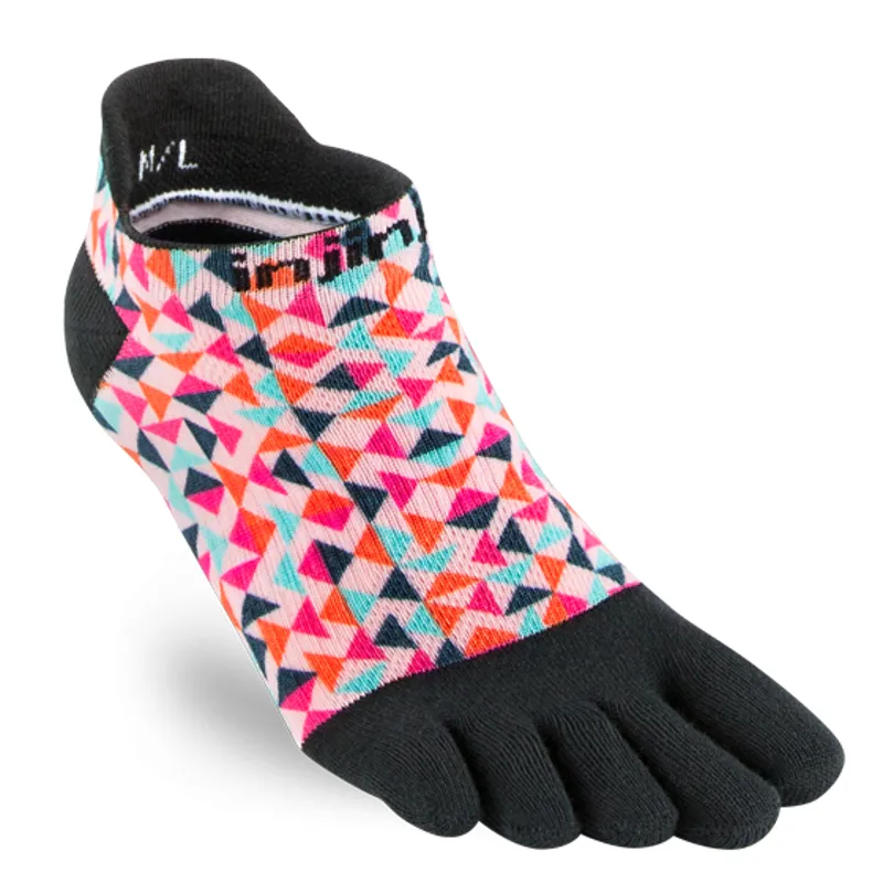 Injinji Spectrum Womens Run Lightweight No-Show in Retro