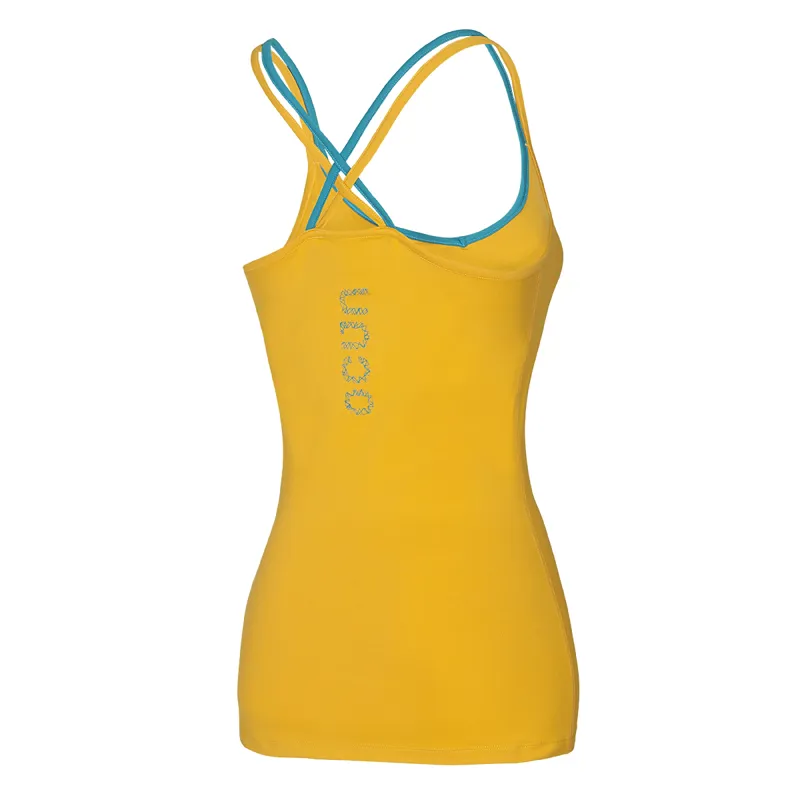 Ocun Corona Womens Top in Golden Yellow/Blue-1