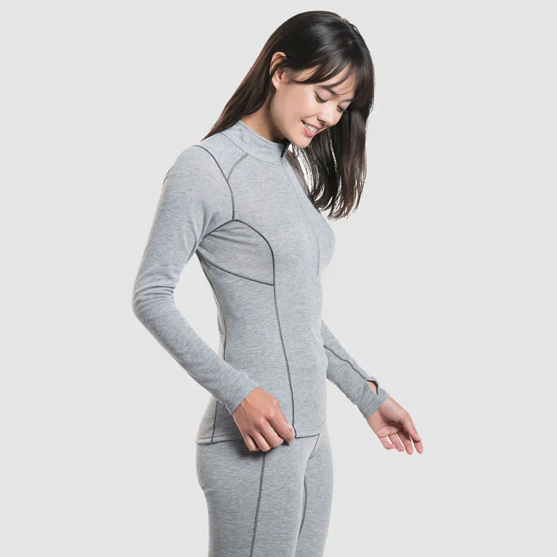 Kuhl Akkomplice Zip Neck Womens Baselayer in Ash-1