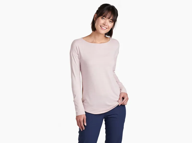 Kuhl Intent Krossback LS Womens Top in Pale Pink